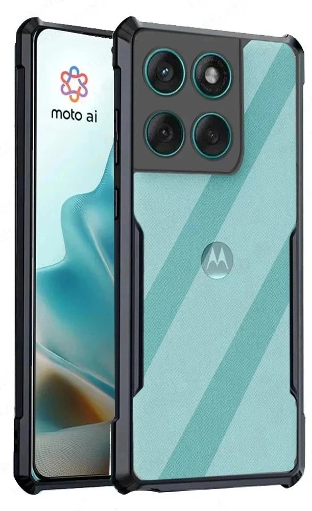 HumpyCase Camera Protection Soft Back Cover for Motorola Moto Edge 60 Pro - Black