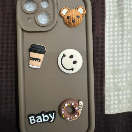 Humpy Case Cute 3D Bear Coffee Phone Case For iPhone  Soft Shockproof Protective Cover