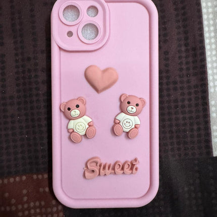 Humpy Case Cute 3D Bear Coffee Phone Case For iPhone  Soft Shockproof Protective Cover