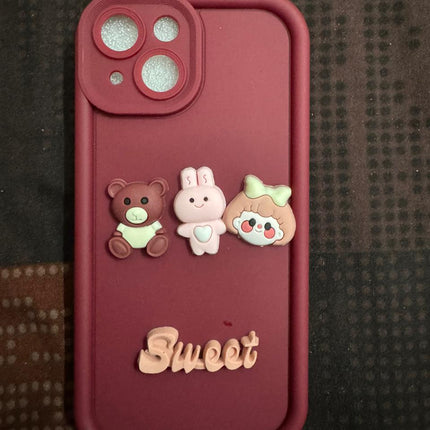 Humpy Case Cute 3D Bear Coffee Phone Case For iPhone  Soft Shockproof Protective Cover