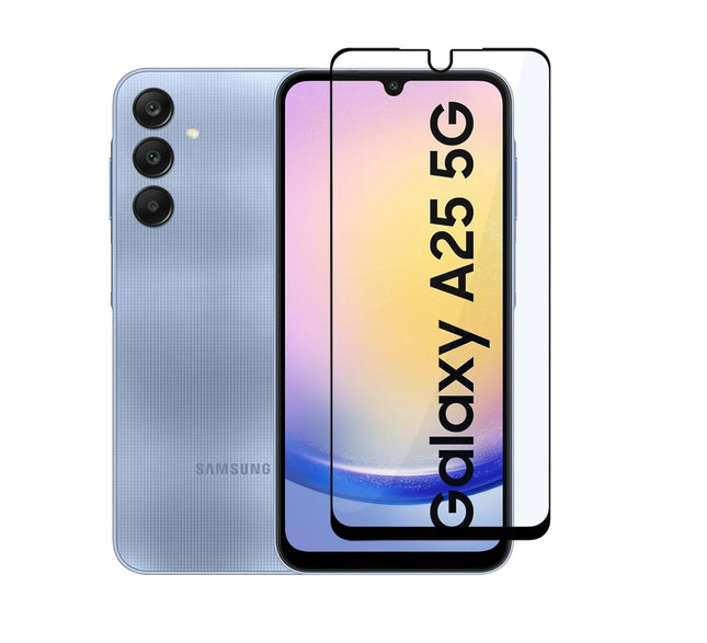 HC Tempered Glass for Samsung Galaxy A25 (5G) | Screen Protector Full HD Quality Tempered Glass Anti-Scratch Edge to Edge Coverage with Easy Installation Kit (Black)