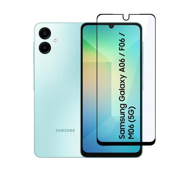 Tempered Glass for Samsung Galaxy A06 (4G)/ F06 (5G)/ M06 (5G) | Screen Protector Full HD Quality Tempered Glass Anti-Scratch Edge to Edge Coverage with Easy Installation Kit (Black)