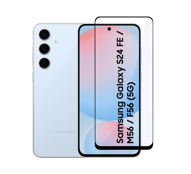 HC Tempered Glass for Samsung Galaxy S24 FE / M56 / F56 (5G) | Screen Protector Full HD Quality Tempered Glass Anti-Scratch Edge to Edge Coverage with Easy Installation Kit (Black)