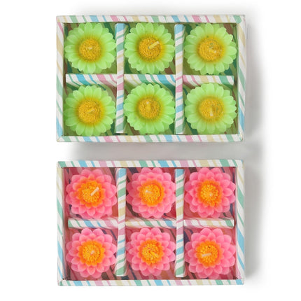 6 Pieces Wax Floating Candles Pack of 1(6 pc Each), Colorful Accents Floral Designed Floating Candles for Diwali Home Restaurant Decor