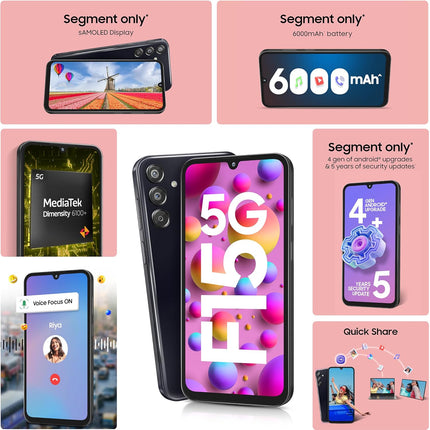 Samsung Galaxy F15 5G (Ash Black, 6GB RAM, 128 GB Storage)(Open Box)