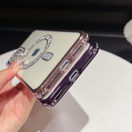 Case Compatible with iPhone Cute Soft Clear Rhinestone Diamond Glitter Cover Women & Girls Compatible with MagSaf Camera Lens Protection