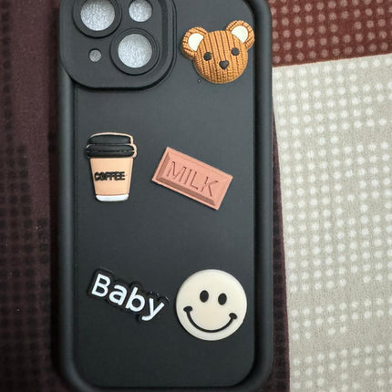 Humpy Case Cute 3D Bear Coffee Phone Case For iPhone  Soft Shockproof Protective Cover