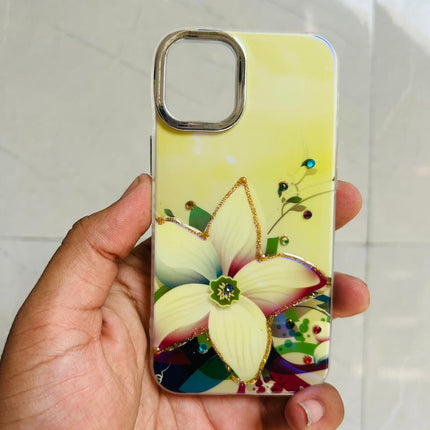 Apple iPhone 12/13 Mini PEEPERLY Back Cover Oil Painting Rhinestone Bloom Case  (Purple, Shock Proof, Pack of: 1)