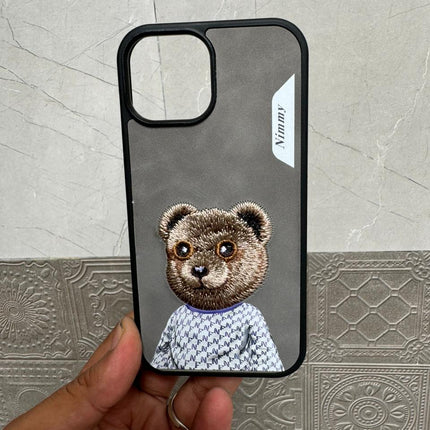 Nimmy 3D Embroided Hard Phone Back Case for Apple iPhone 15
