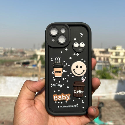 Humpy Case Cute 3D Bear Coffee Phone Case For iPhone  Soft Shockproof Protective Cover