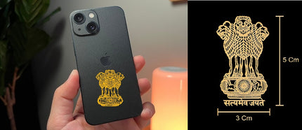 Satyamev Jayate Gold Metal 3D Sticker with matte leather skin for iPhones