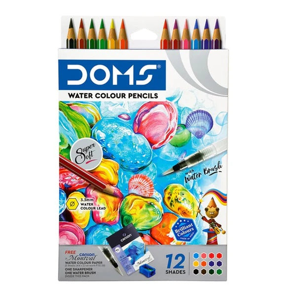 DOMS Non-Toxic Colour Pencil Set in Cardboard Box - 12 Shades