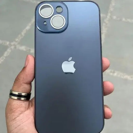 Glass Case with Electroplated Chrome Finish Edges for iPhone Series