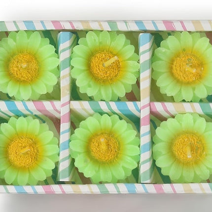 6 Pieces Wax Floating Candles Pack of 1(6 pc Each), Colorful Accents Floral Designed Floating Candles for Diwali Home Restaurant Decor