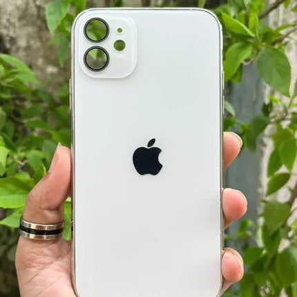 Glass Case with Electroplated Chrome Finish Edges for iPhone Series