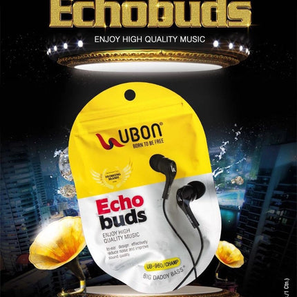 Ubon UB960 Wired Earphone With Mic - ECHO BUDS High Bass