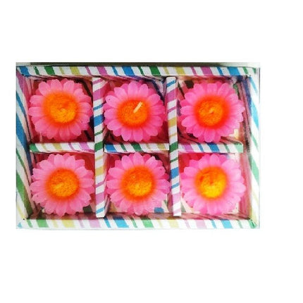 6 Pieces Wax Floating Candles Pack of 1(6 pc Each), Colorful Accents Floral Designed Floating Candles for Diwali Home Restaurant Decor